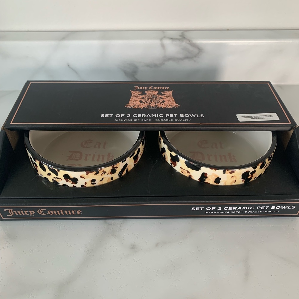 Limited Edition Juicy Couture Ceramic Pet Bowls